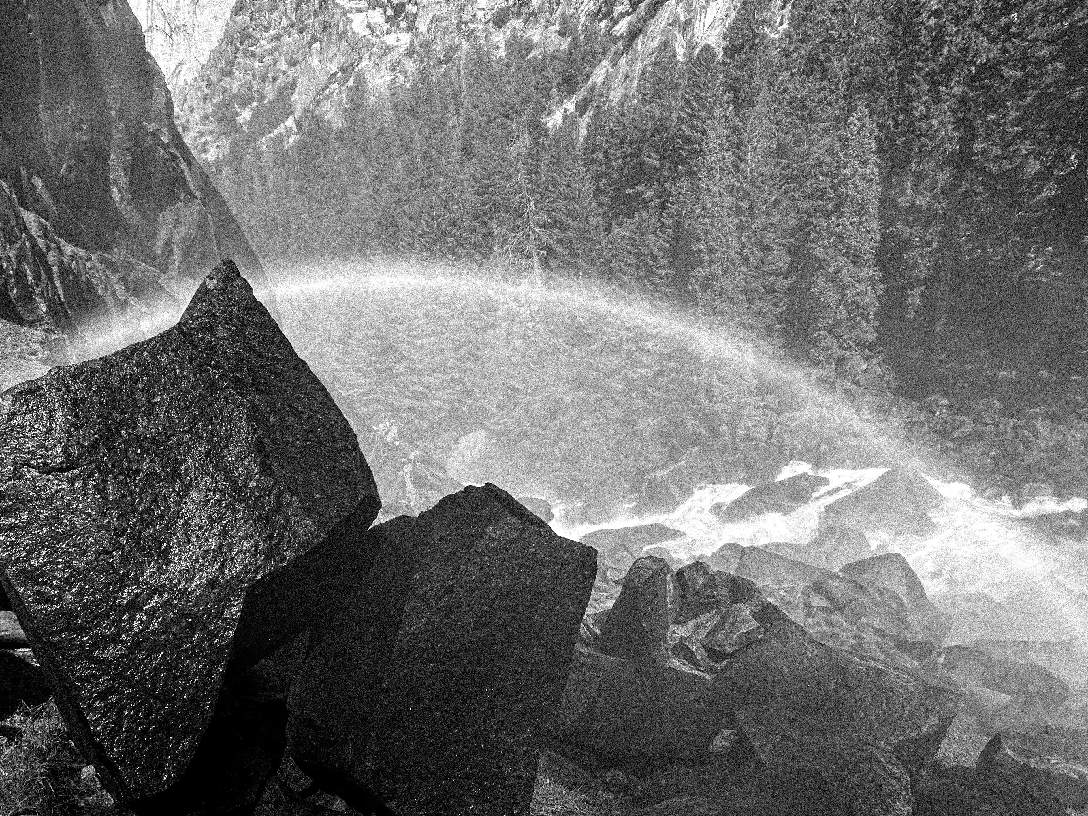 Black and white Yosemite landscape